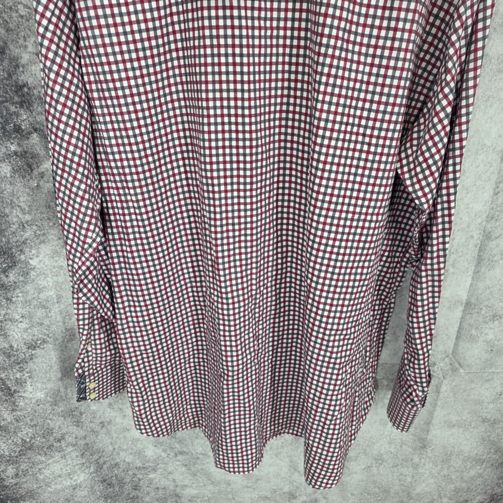 Neiman Marcus Shirt Mens 2XL Check Button Up Long‎ Sleeve Casual Preppy - Picture 5 of 13